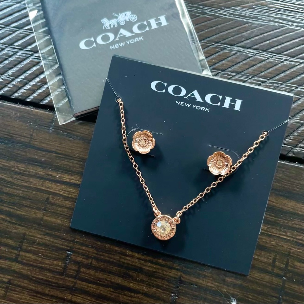 Coach earrings/necklace set